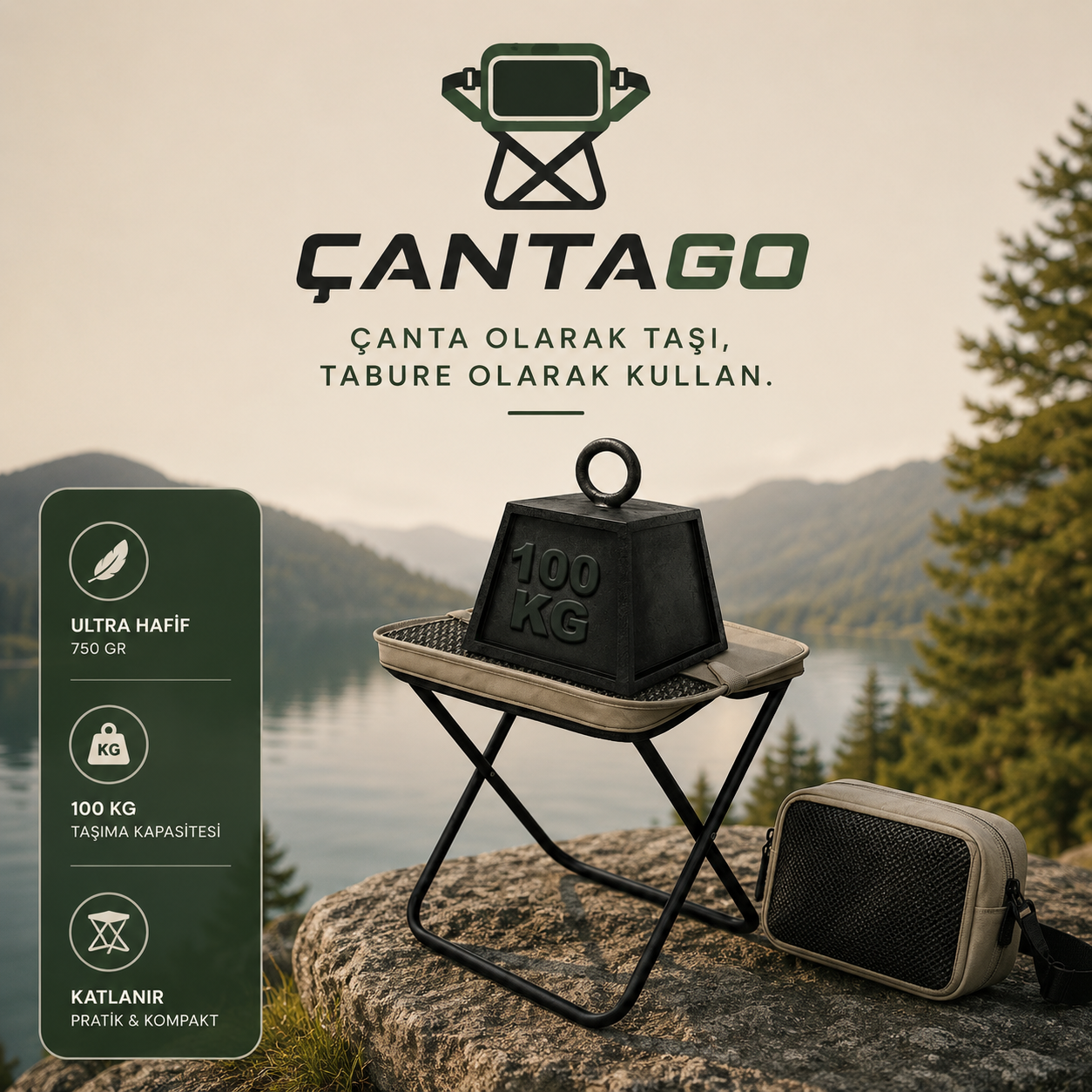 ÇantaGo™ 2'si 1 Arada Portatif Dönüştürülebilir Çanta
